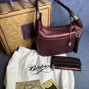 Brighton Barbados  Burgundy Shoulder Bag with wallet